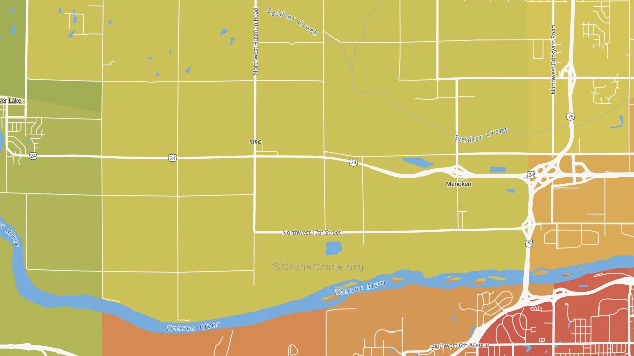 Kiro, KS Map of Vehicle Theft Rates