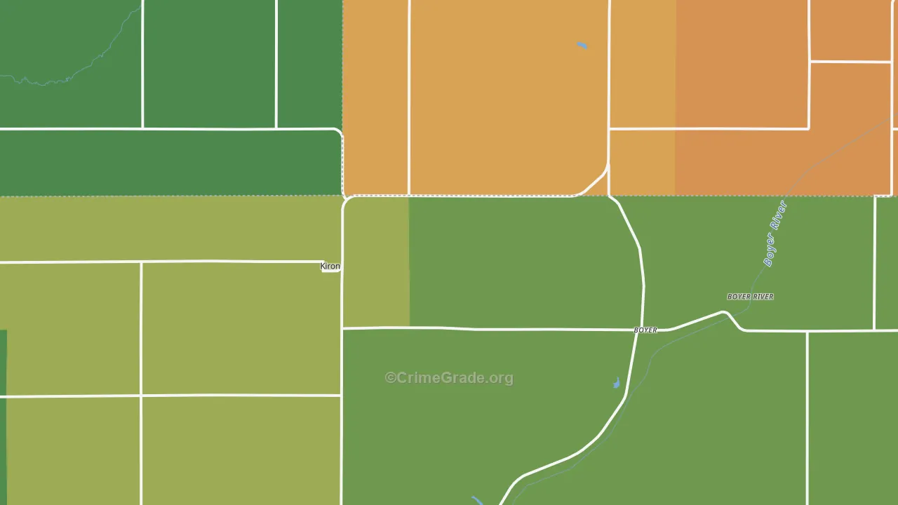 Kiron, IA Map of Vehicle Theft Rates