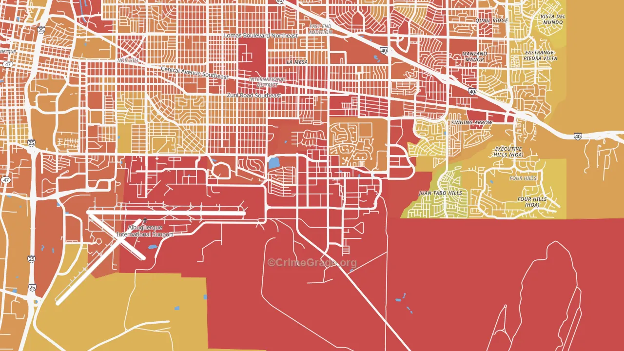 Kirtland Afb, NM Map of Vehicle Theft Rates