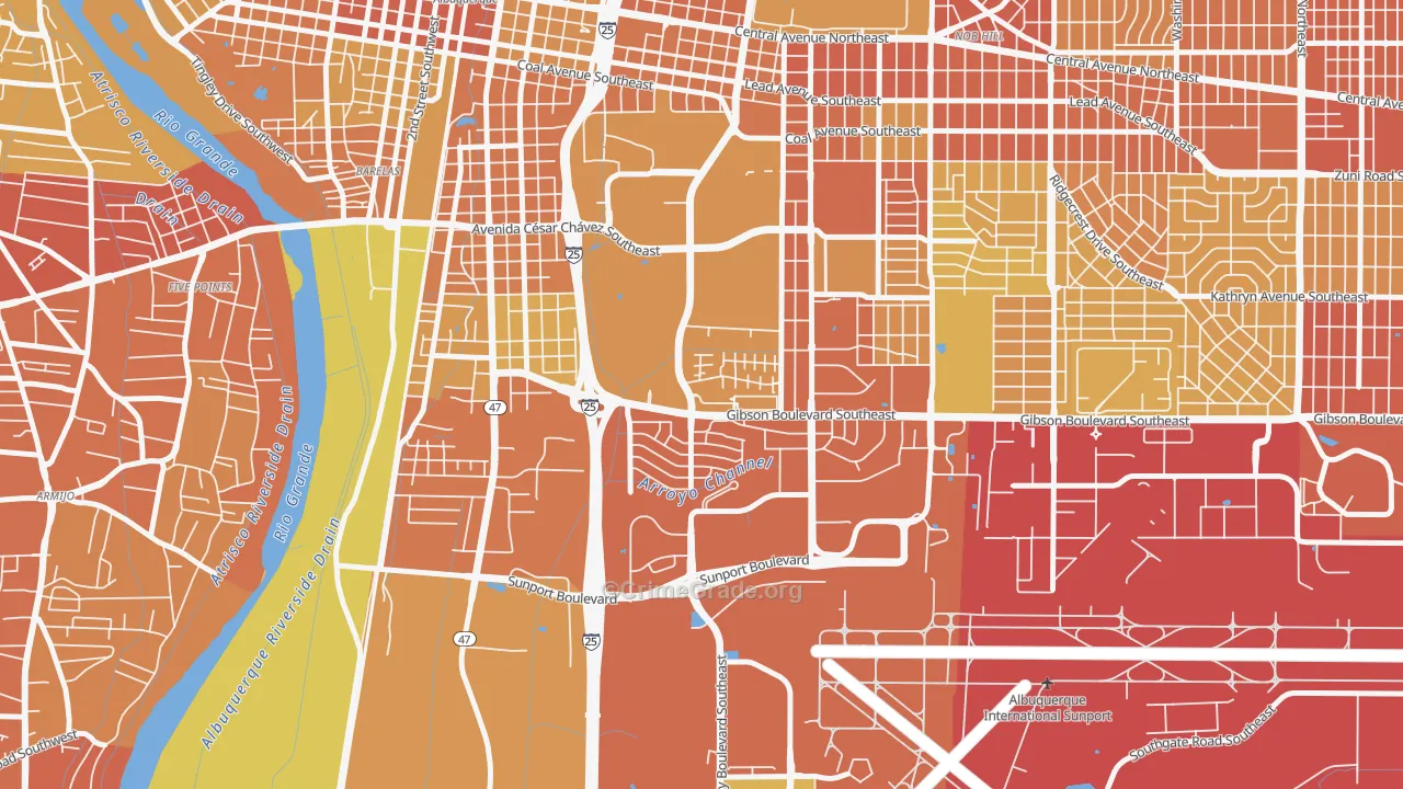 Kirtland Community, Albuquerque, NM Map of Vehicle Theft Rates