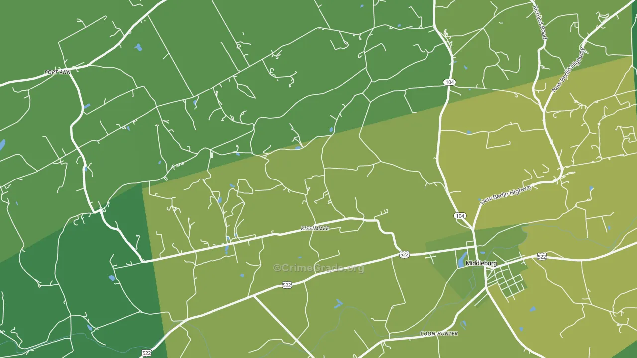 Kissimmee, PA Map of Vehicle Theft Rates