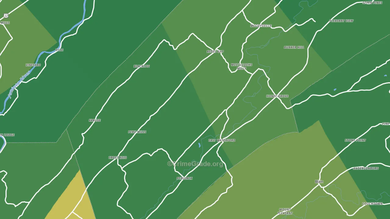 Kistler, PA Map of Vehicle Theft Rates