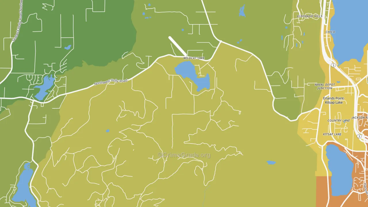 Kitsap Lake, WA Map of Vehicle Theft Rates
