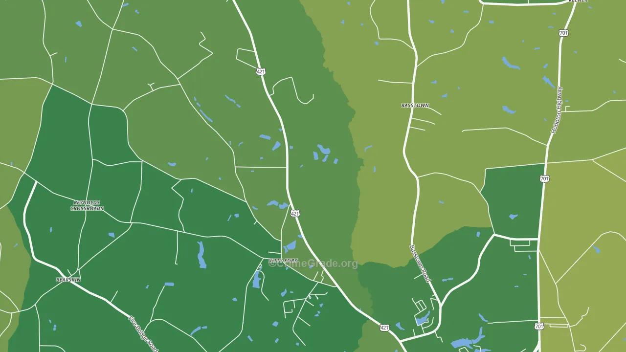 Kitty Fork, NC Map of Vehicle Theft Rates