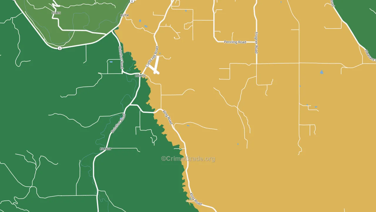 Klaber, WA Map of Vehicle Theft Rates