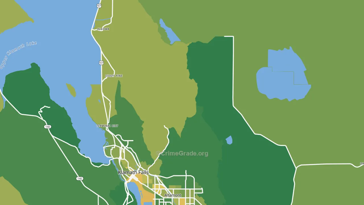 Klamath County, OR Map of Vehicle Theft Rates