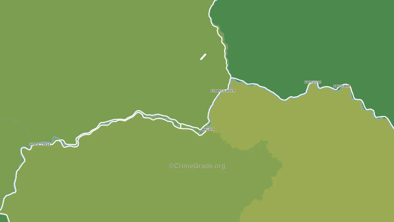 Klamath River, CA Map of Vehicle Theft Rates