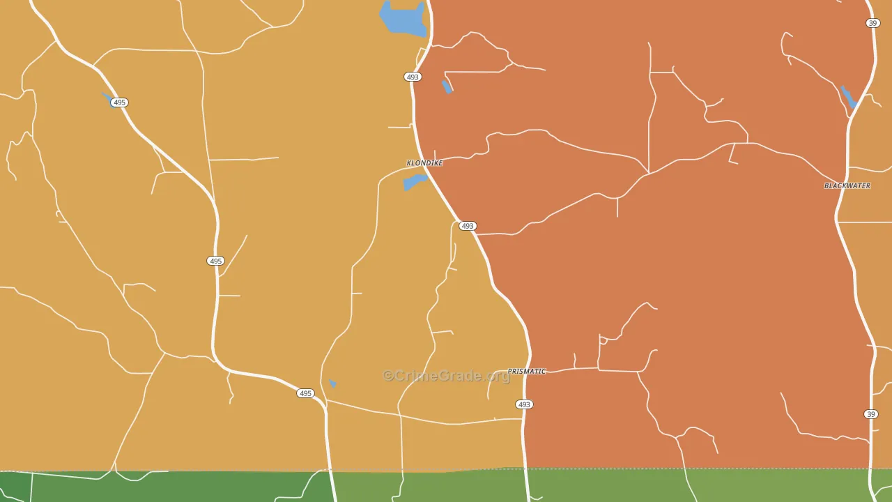 Klondike, MS Map of Vehicle Theft Rates
