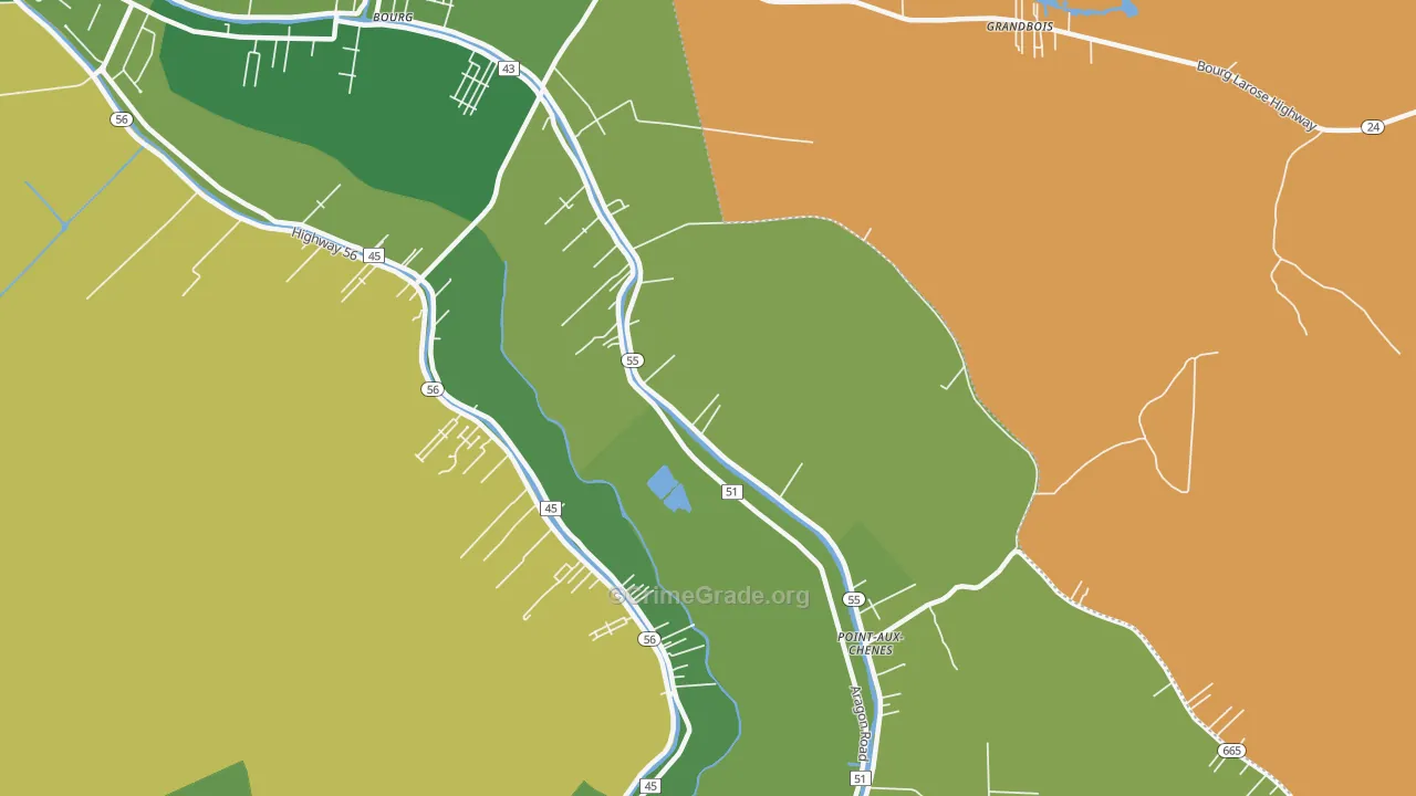 Klondyke, LA Map of Vehicle Theft Rates