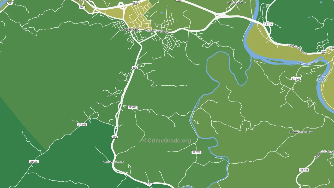 Klotz, VA Map of Vehicle Theft Rates