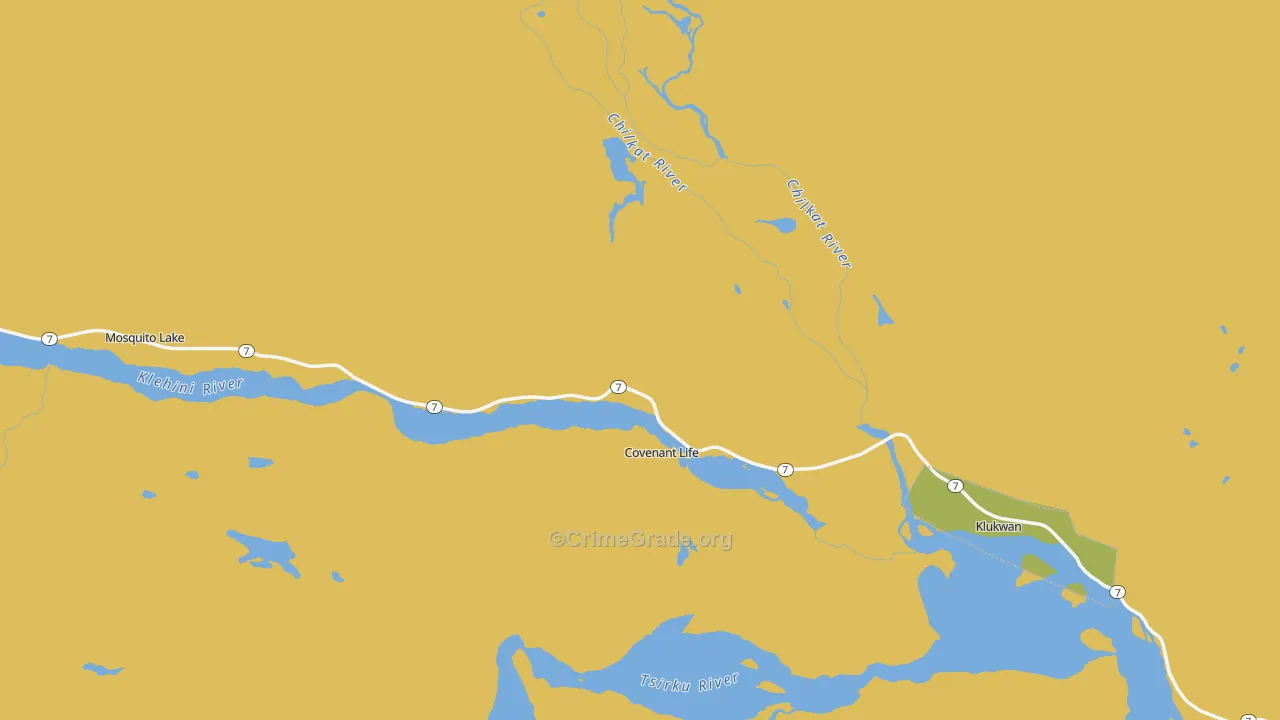 Klukwan, AK Map of Vehicle Theft Rates