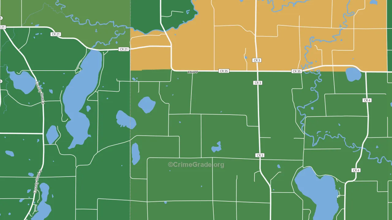 Knapp, MN Map of Vehicle Theft Rates