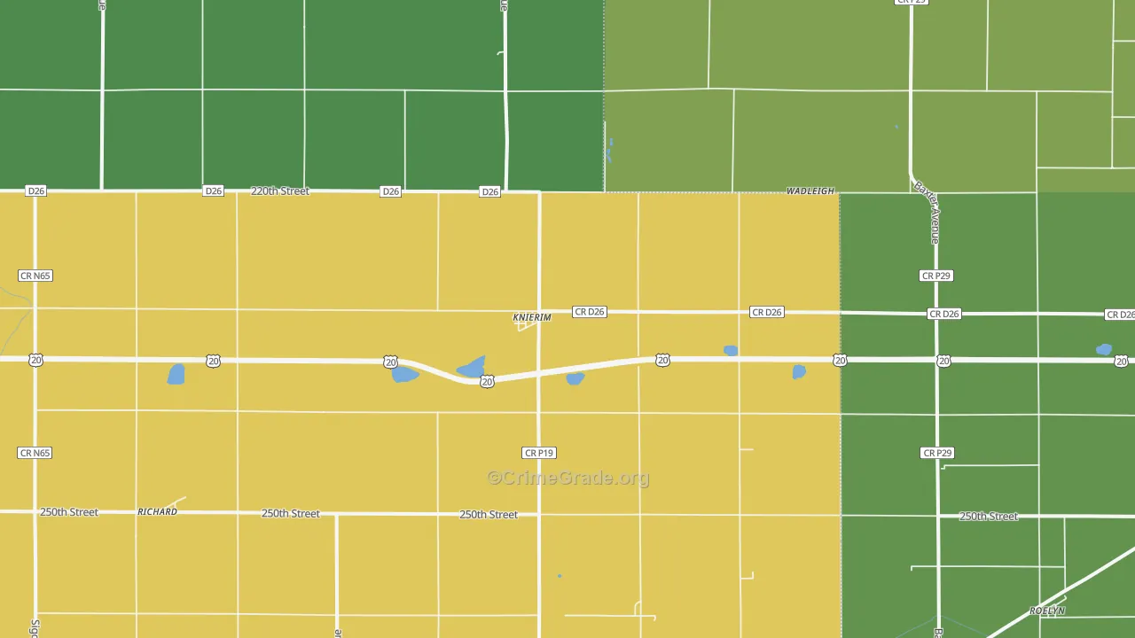 Knierim, IA Map of Vehicle Theft Rates
