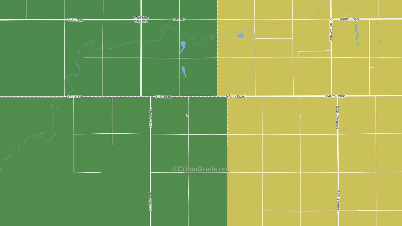 Knievels Corner, NE Map of Vehicle Theft Rates