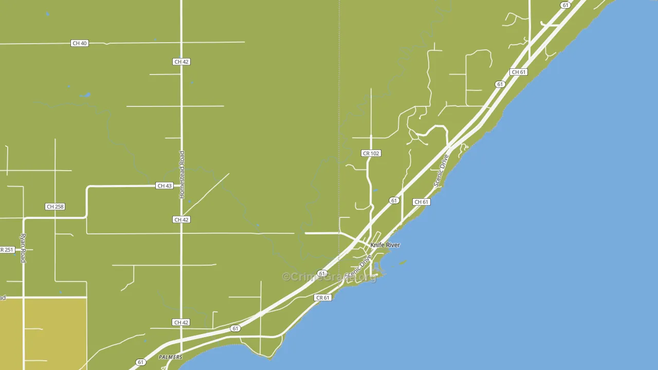 Knife River, MN Map of Vehicle Theft Rates