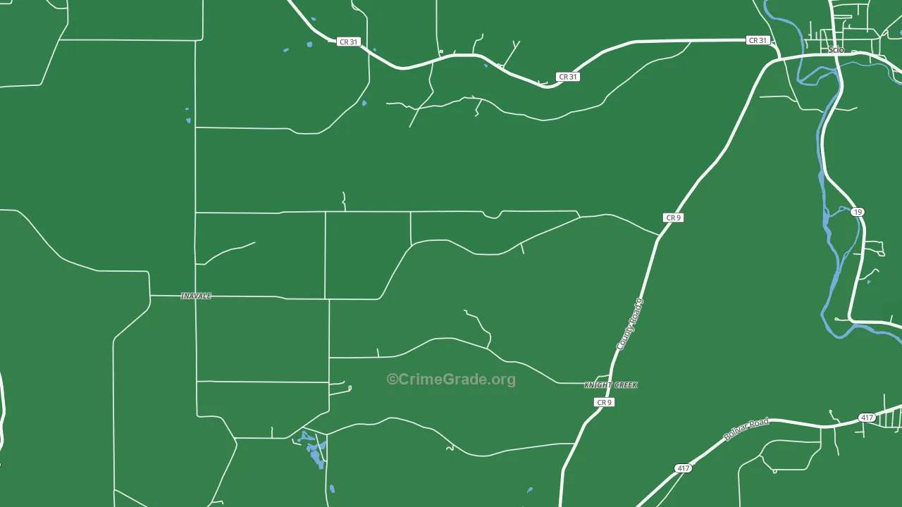 Knight Creek, NY Map of Vehicle Theft Rates