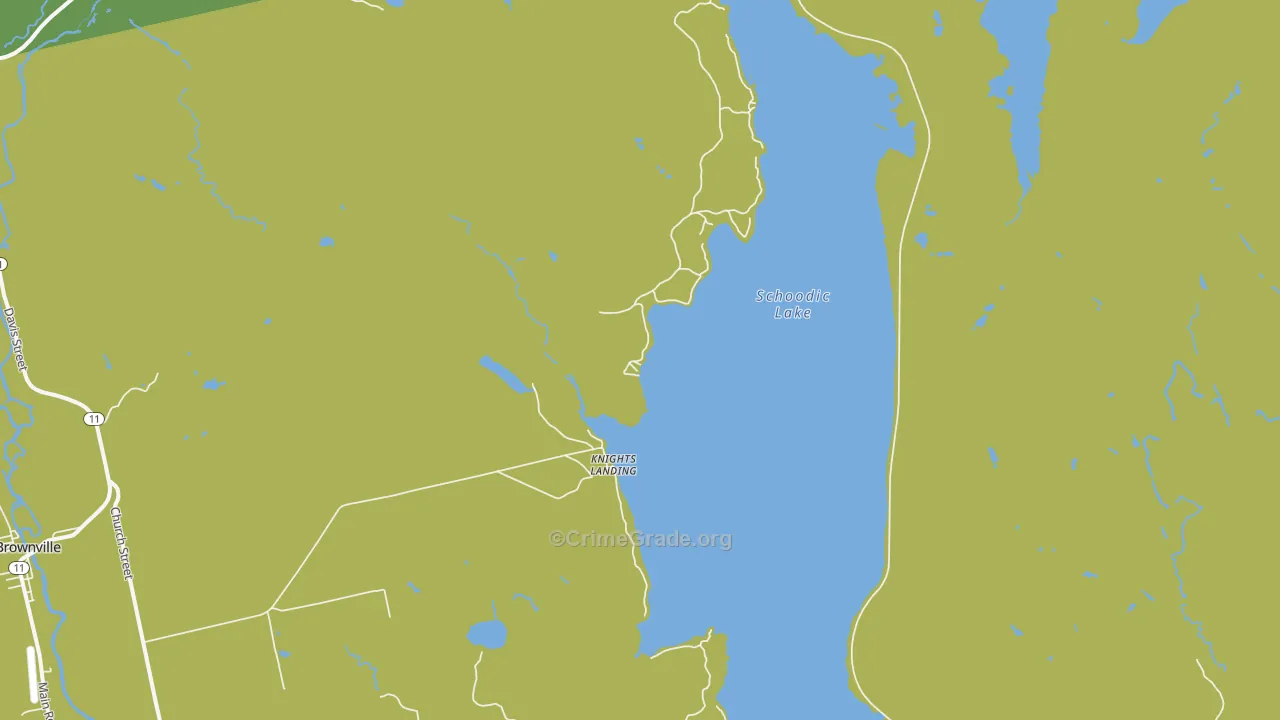 Knights Landing, ME Map of Vehicle Theft Rates