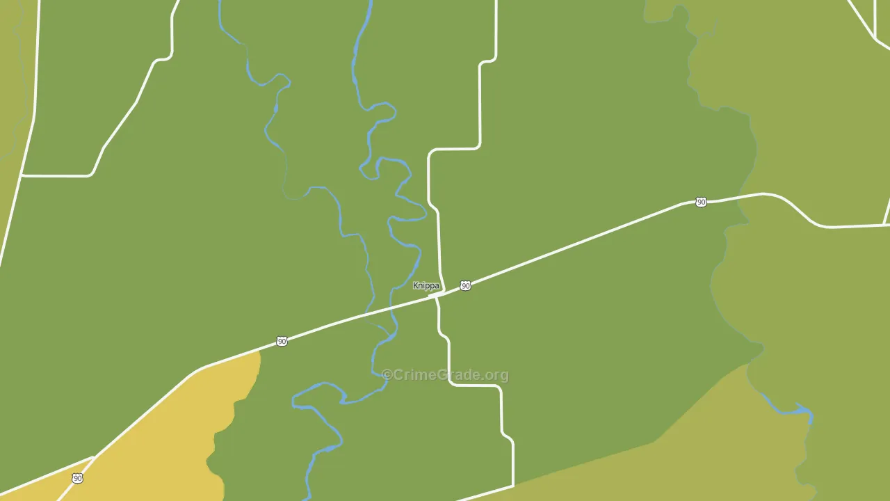 Knippa, TX Map of Vehicle Theft Rates
