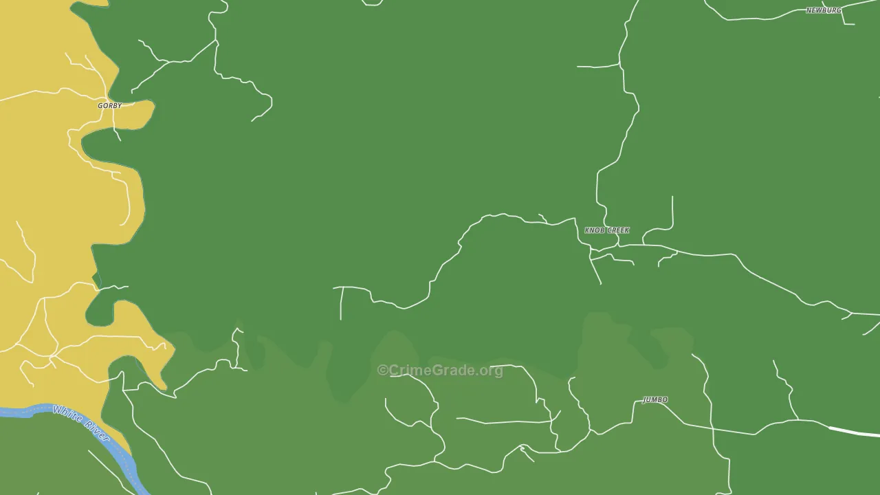 Knob Creek, AR Map of Vehicle Theft Rates