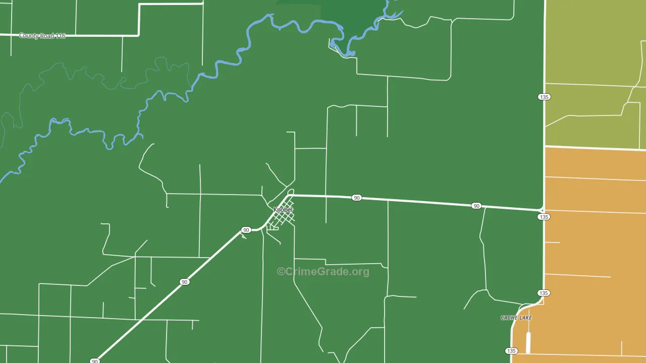 Knobel, AR Map of Vehicle Theft Rates