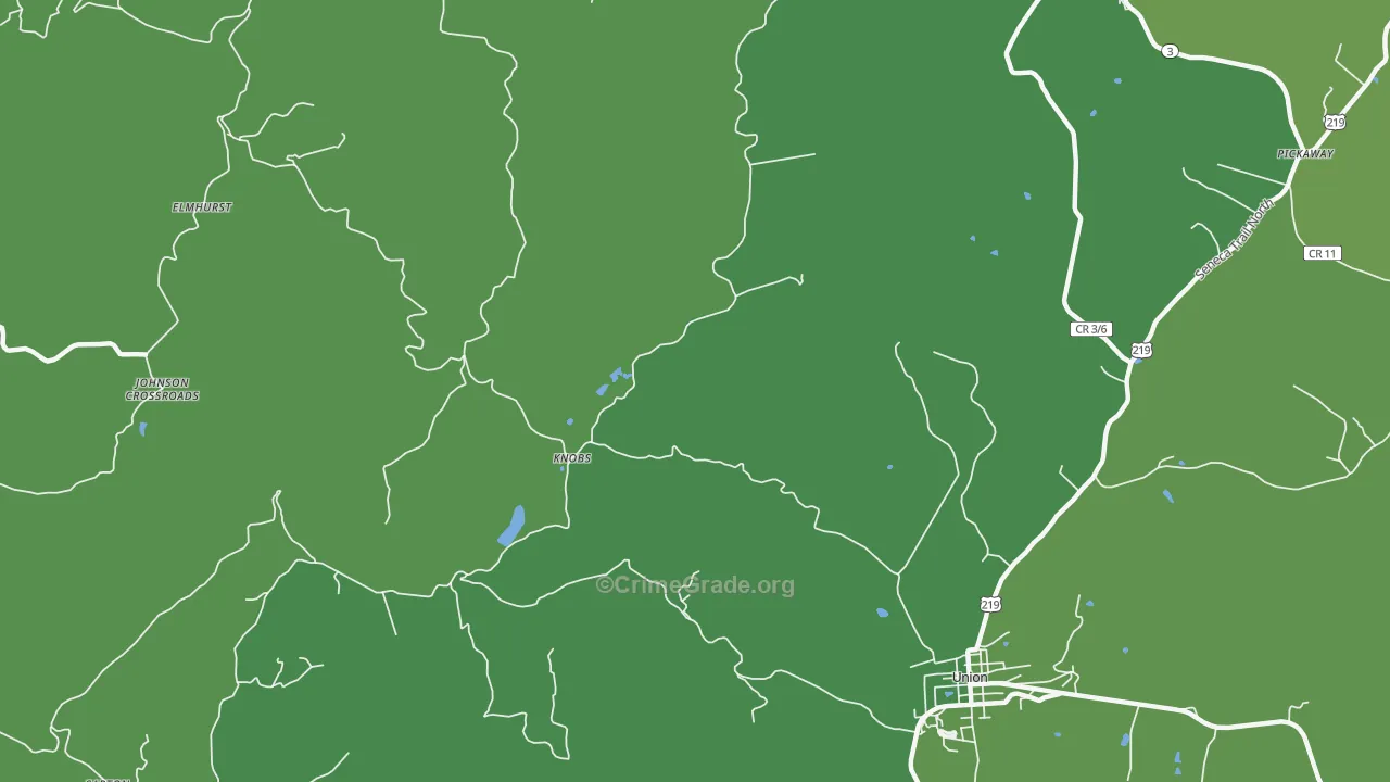 Knobs, WV Map of Vehicle Theft Rates