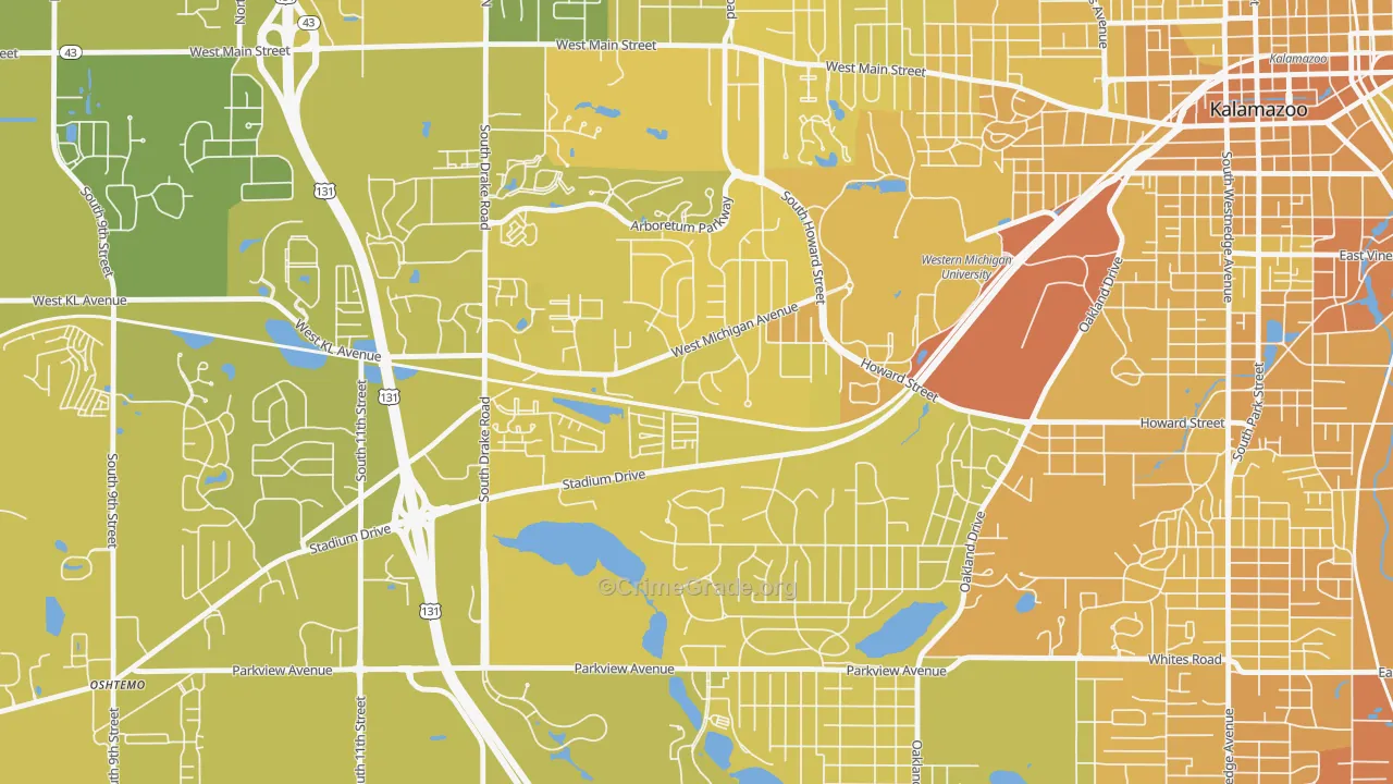 Knollwood, Kalamazoo, MI Map of Vehicle Theft Rates