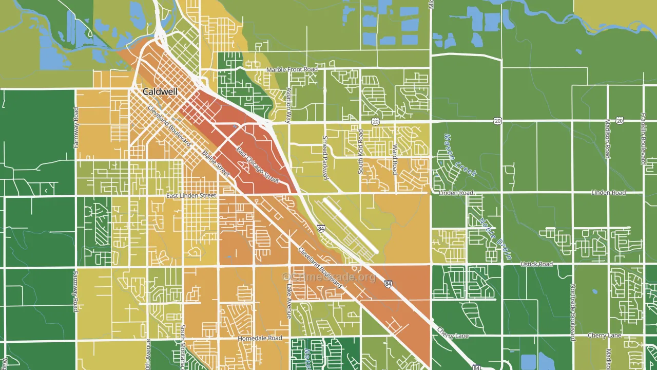 Knowlton Heights, ID Map of Vehicle Theft Rates