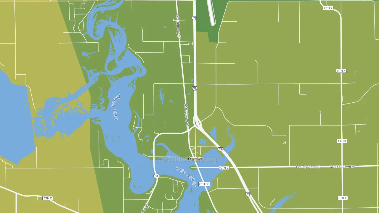 Knowlton, WI Map of Vehicle Theft Rates