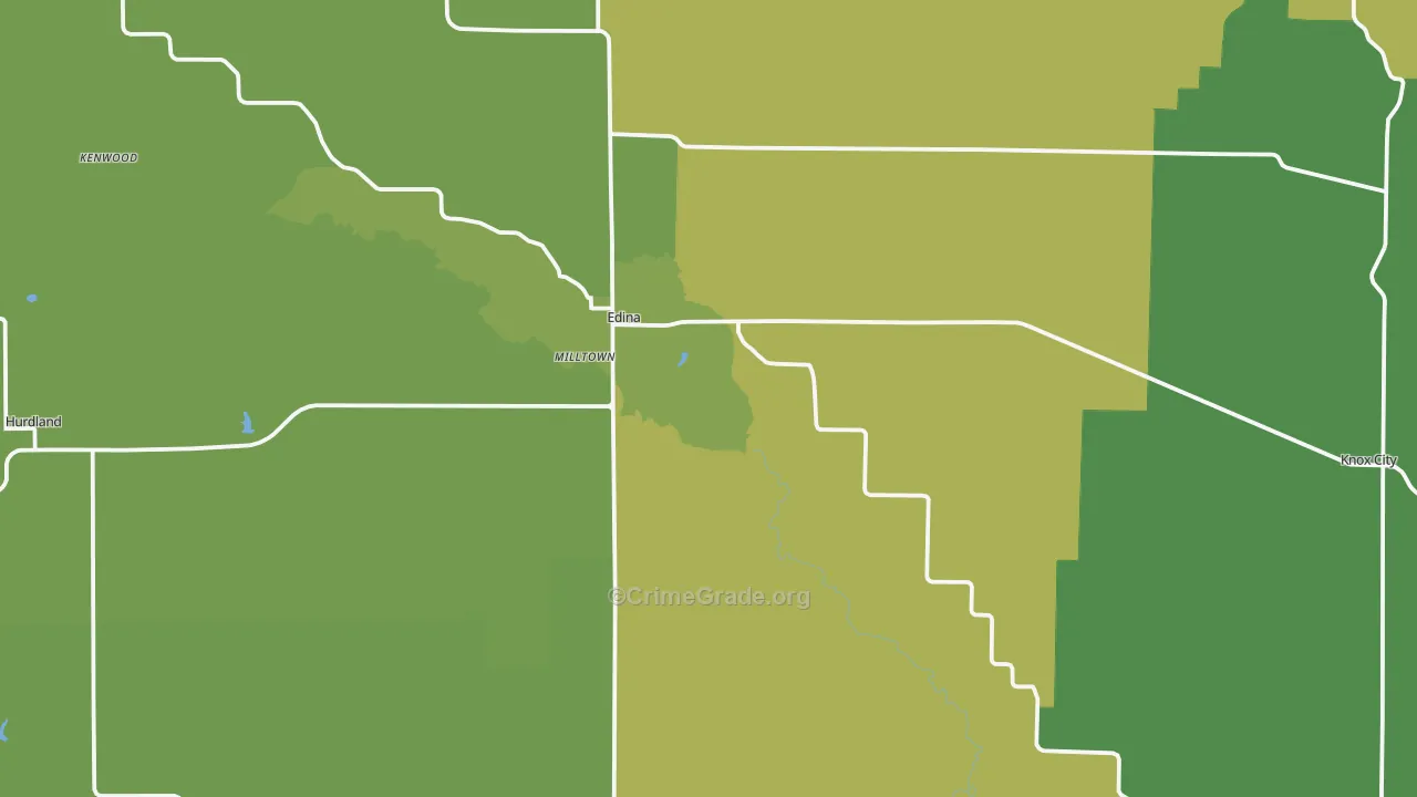 Knox County, MO Map of Vehicle Theft Rates