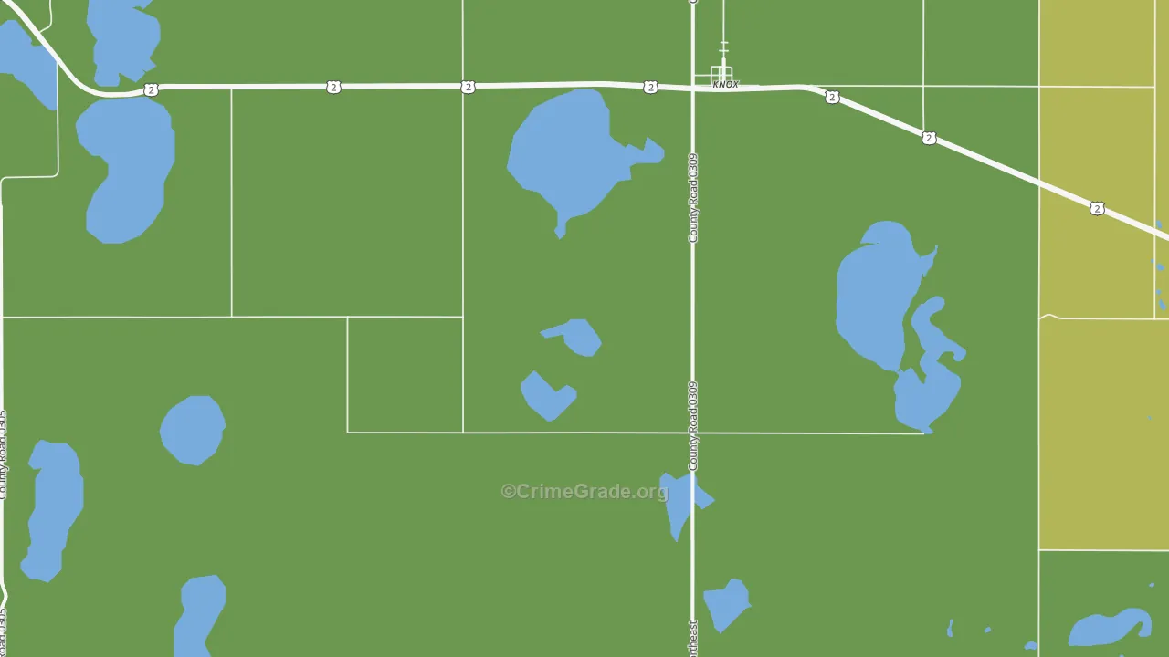 Knox, ND Map of Vehicle Theft Rates