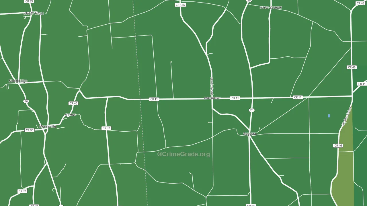Knoxboro, NY Map of Vehicle Theft Rates