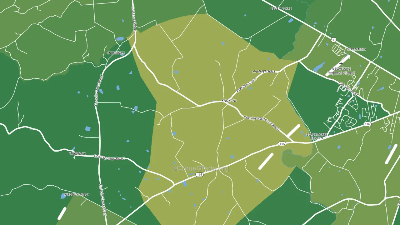 Knoxlyn, PA Map of Vehicle Theft Rates
