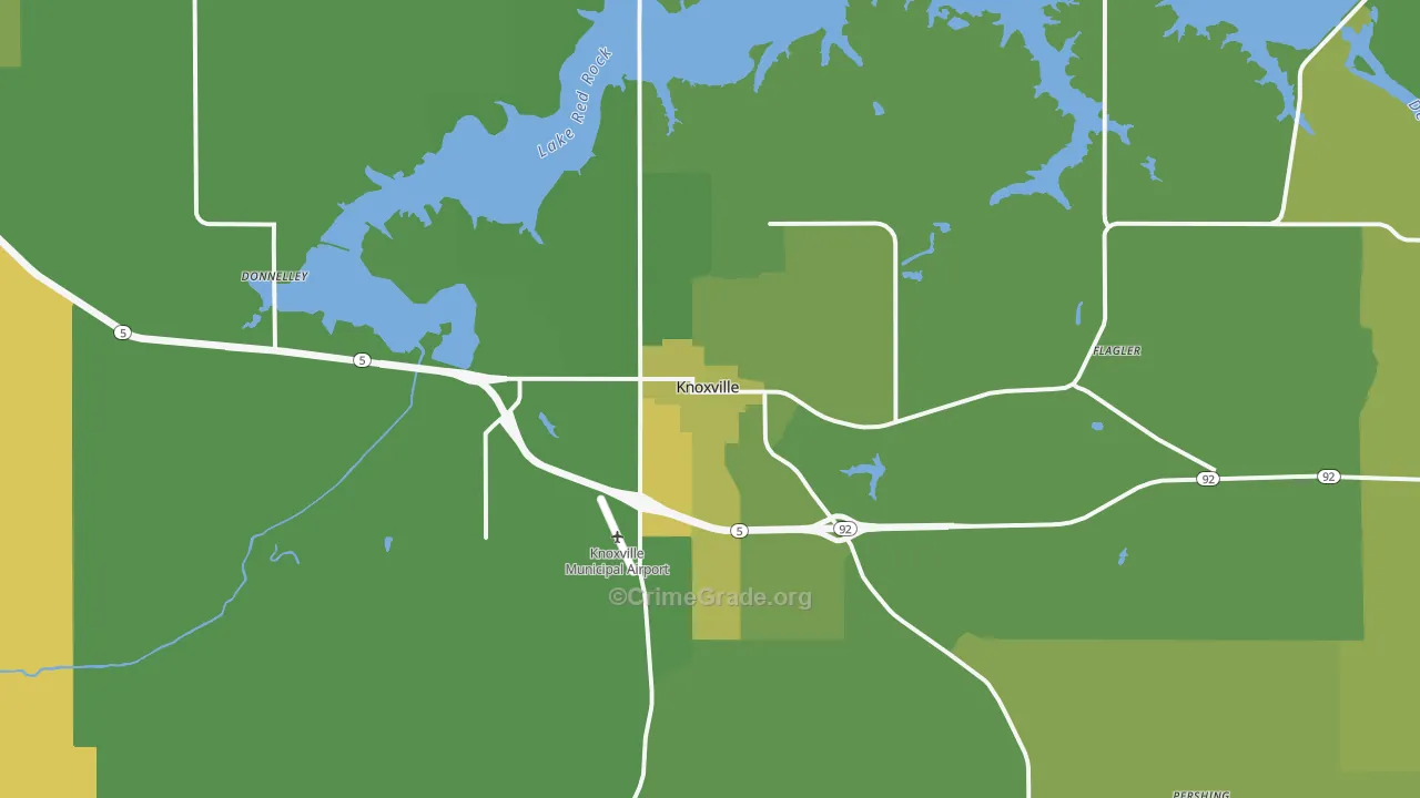 Knoxville, IA Map of Vehicle Theft Rates