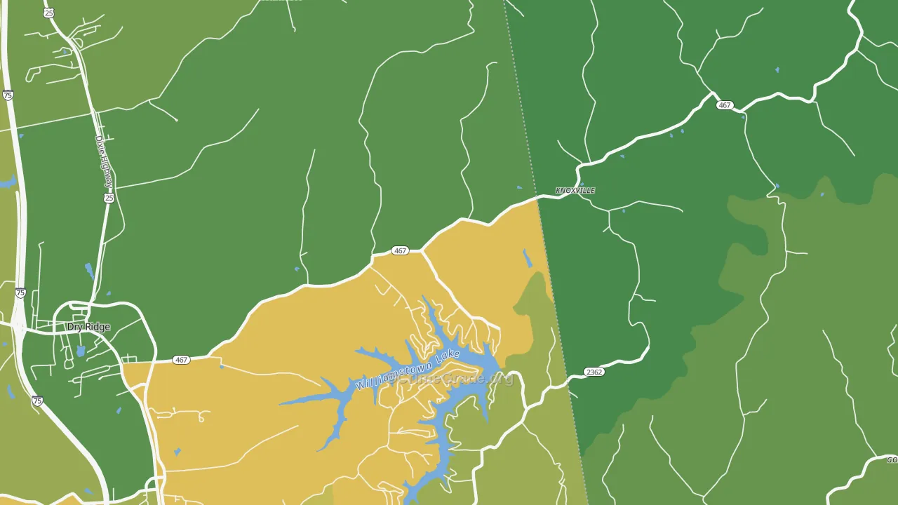 Knoxville, KY Map of Vehicle Theft Rates