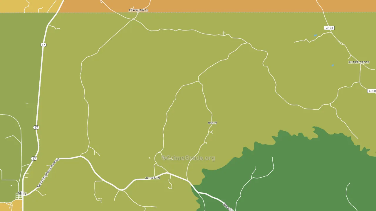 Koenton, AL Map of Vehicle Theft Rates