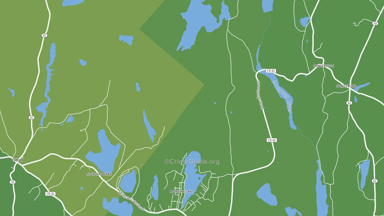 Kohlertown, NY Map of Vehicle Theft Rates