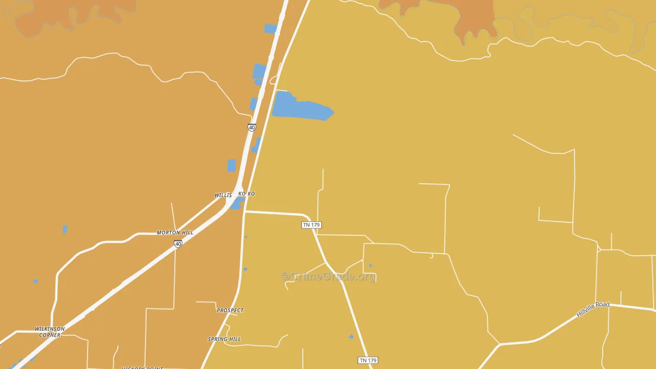 Koko, TN Map of Vehicle Theft Rates