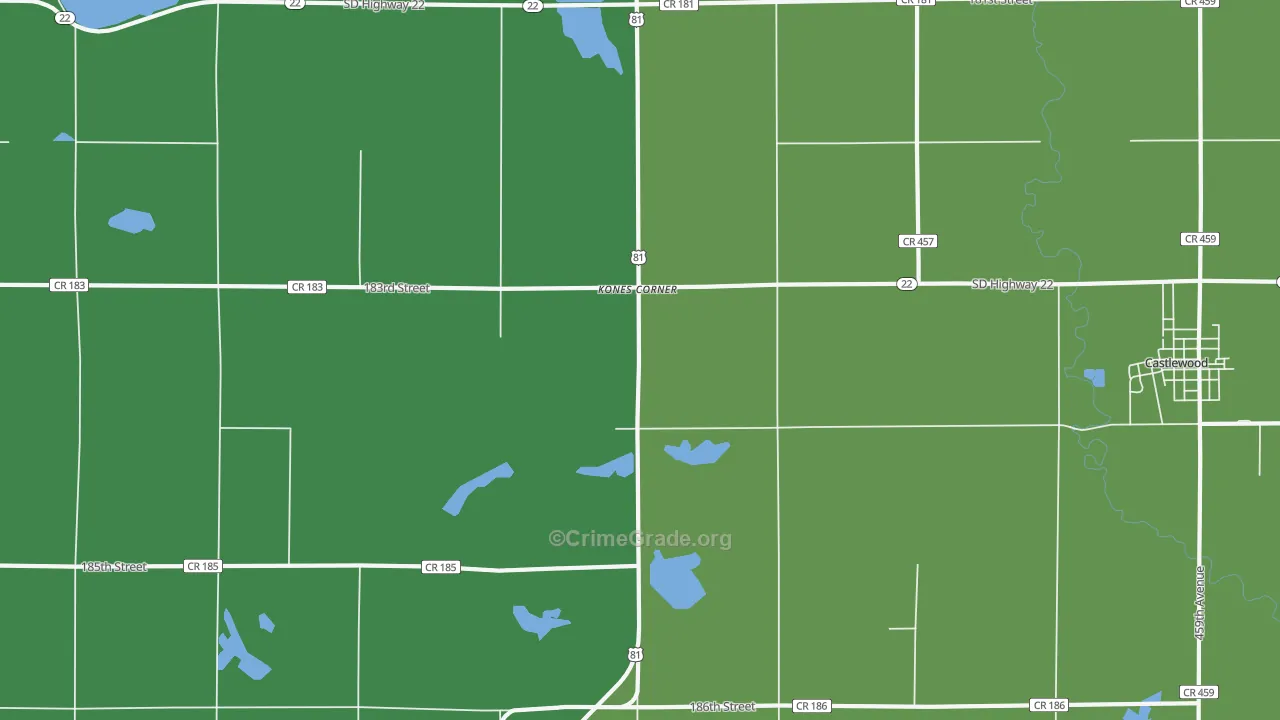 Kones Corner, SD Map of Vehicle Theft Rates