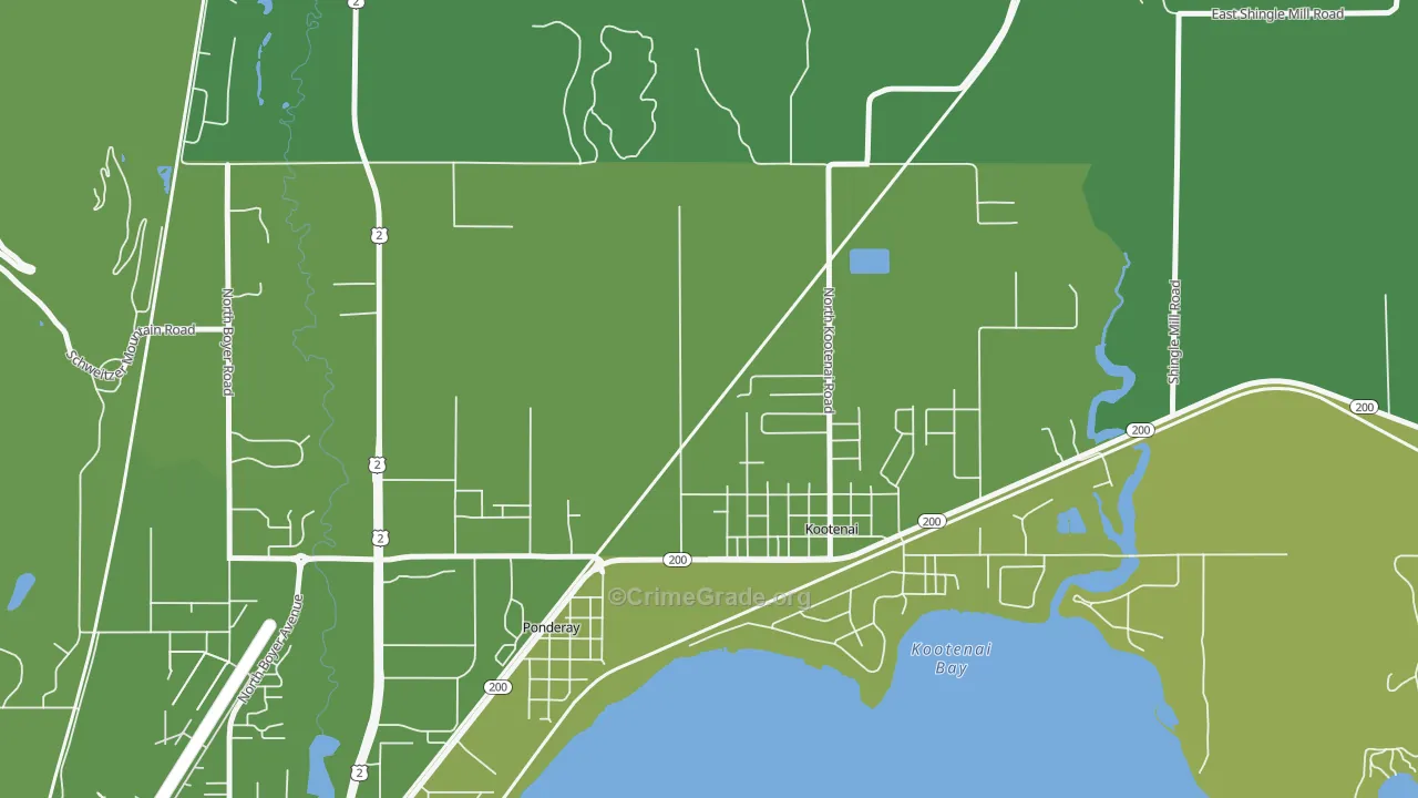 Kootenai, ID Map of Vehicle Theft Rates
