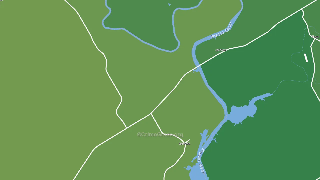 Kopperl, TX Map of Vehicle Theft Rates