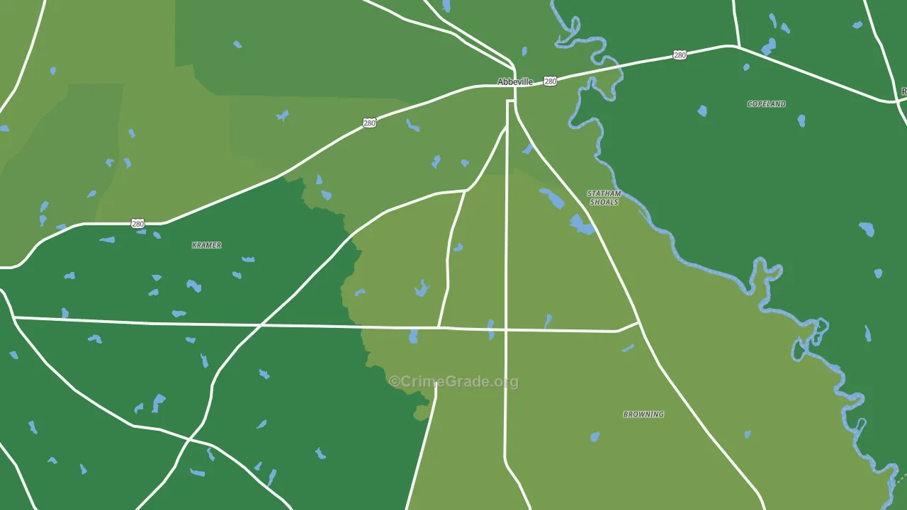 Kramer, GA Map of Vehicle Theft Rates