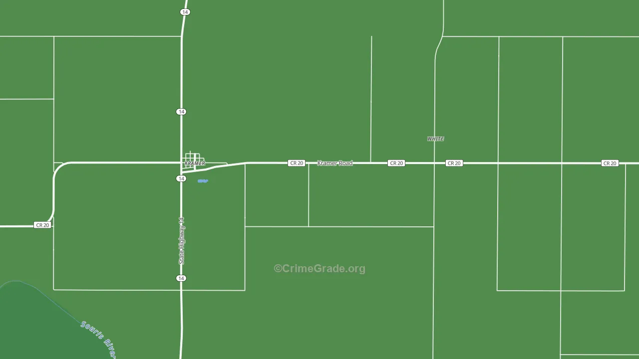 Kramer, ND Map of Vehicle Theft Rates