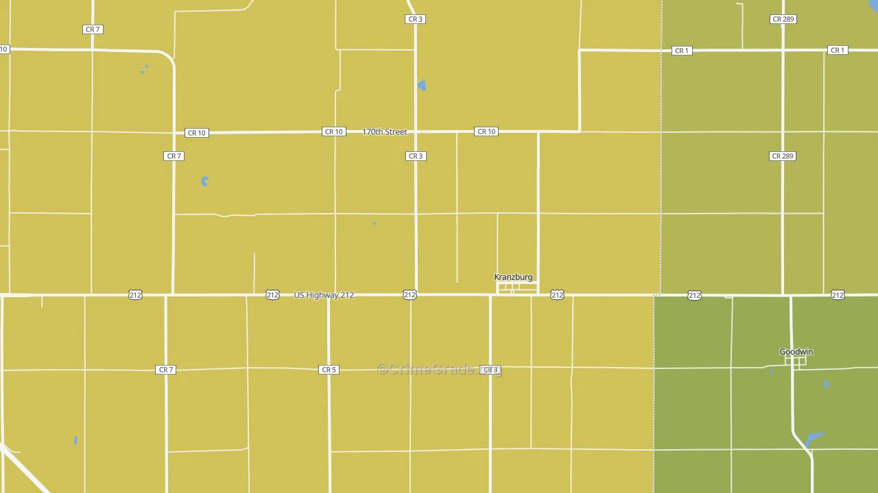 Kranzburg, SD Map of Vehicle Theft Rates