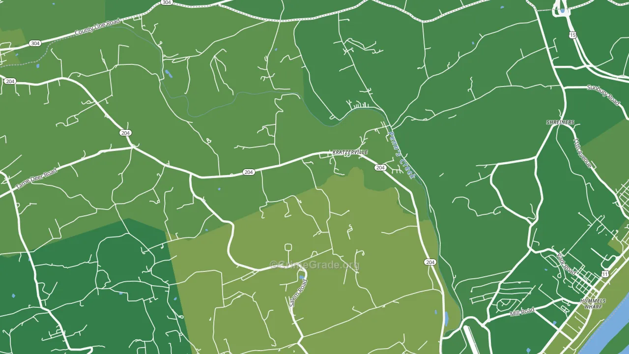 Kratzerville, PA Map of Vehicle Theft Rates