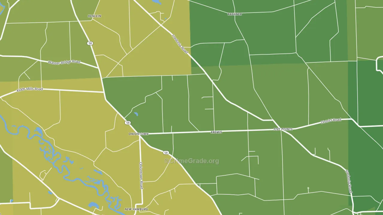 Kremis, PA Map of Vehicle Theft Rates