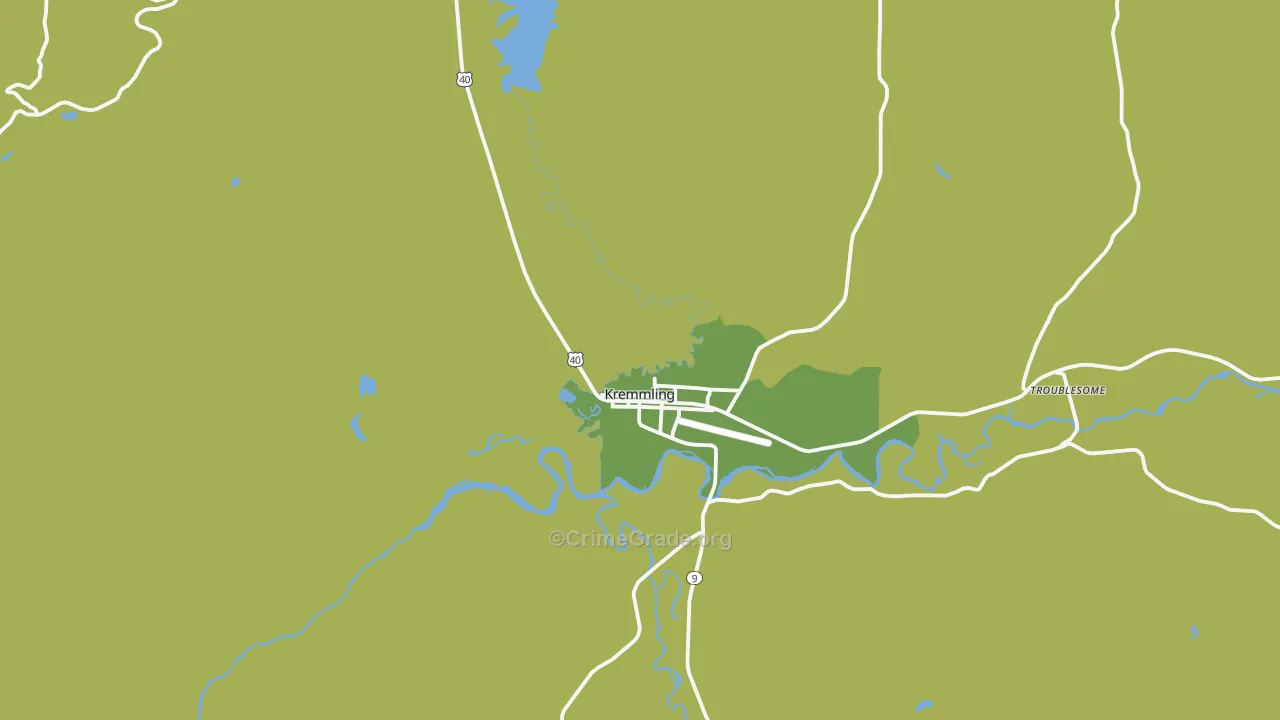 Kremmling, CO Map of Vehicle Theft Rates