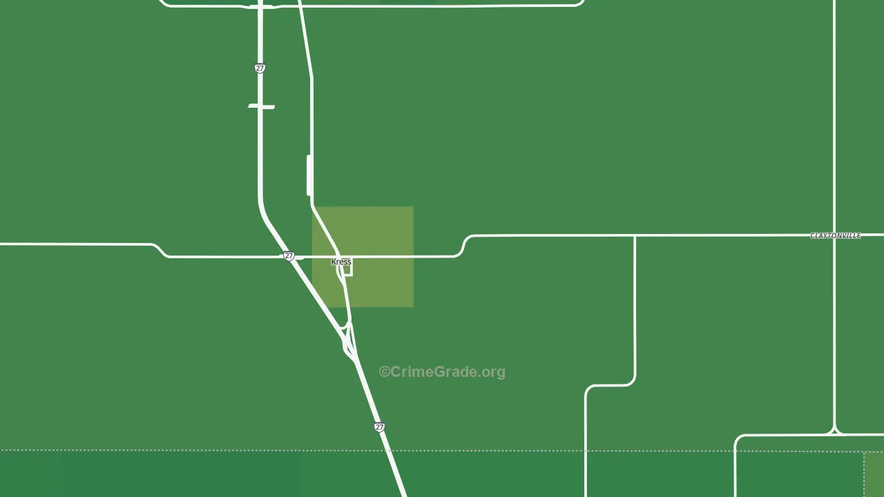 Kress, TX Map of Vehicle Theft Rates