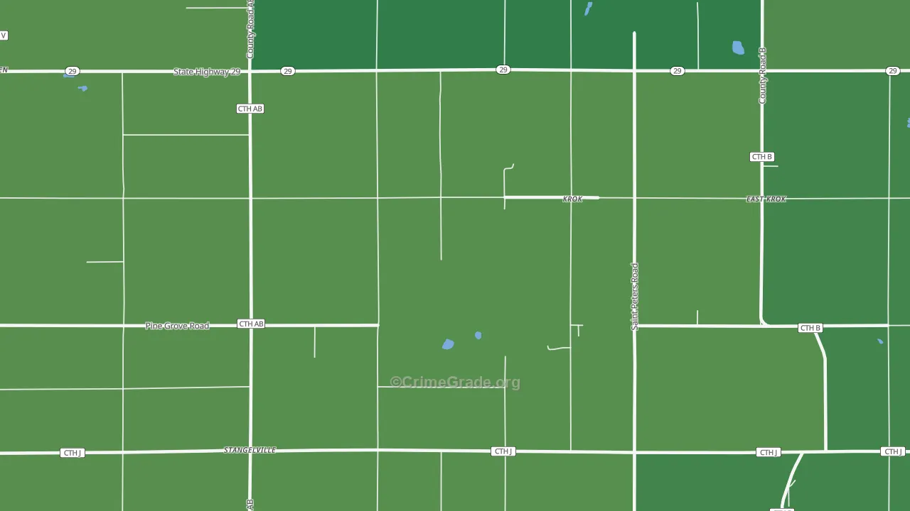 Krok, WI Map of Vehicle Theft Rates