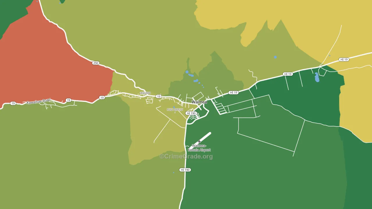 Kuhio Village, HI Map of Vehicle Theft Rates