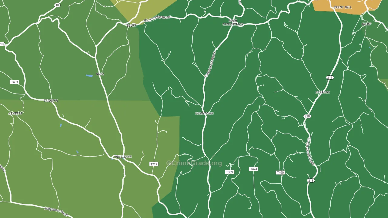 Kuhntown, PA Map of Vehicle Theft Rates